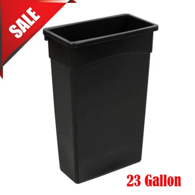 $68.48 • Buy 23 Gallon Heavy-Duty Black Wall Hugger Tall Restaurant Kitchen Trash Can Home