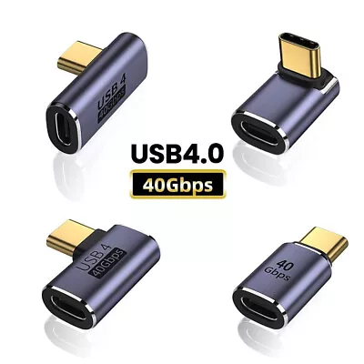 $7.98 • Buy 100W USB4.0 40Gbps 90 Degree USB Type C Male To USB-C Female Adapter Extender