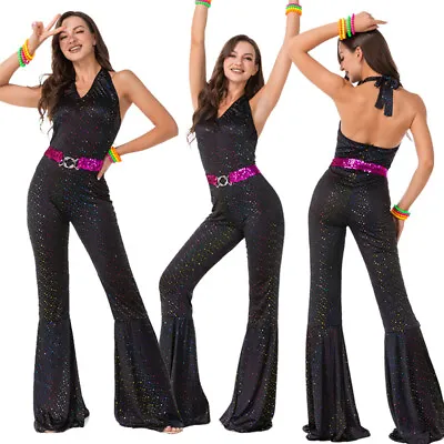 Women Disco Diva Fancy Dress Costume Retro Hen Night 60s 70s 80s Dancing Queen • £9.68