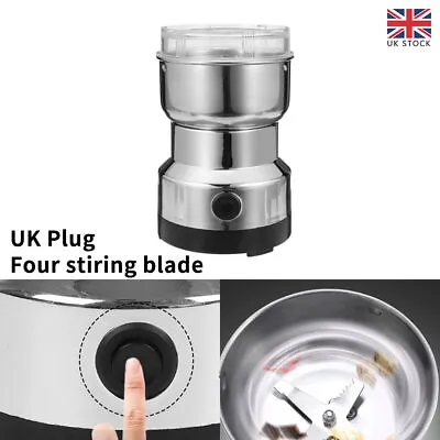 £11.69 • Buy Stainless Electric Coffee Grinder Grinding Milling Bean Nut Spice Matte Blender