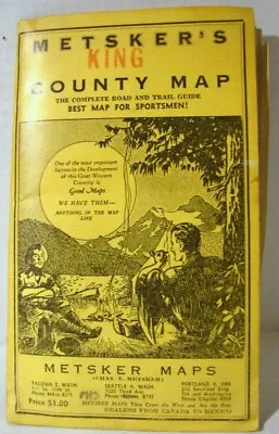 Metsker’s Maps Of Washington State King County 1940s(d) • $11.25