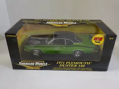 P 1971 PLYMOUTH DUSTER 340 - GREEN - RARE - 1:18- American Muscle • $99.99