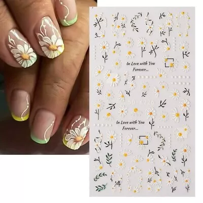 5D Nail Art Stickers Flowers Floral Water Decals Daisy Daisies Decoration (K226) • $3.73