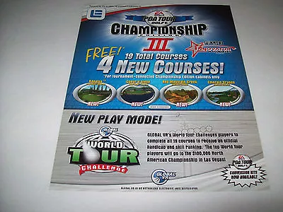 PGA TOUR GOLF CE III ORIGINAL VIDEO ARCADE GAME FLYER Vintage Retro Artwork  • $12.75