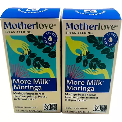 MotherLove More Milk Moringa 45 Liquid Capsules - EX 07/27 - LOT Of 2 • $15.98