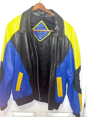 Michael Hoban HOBO North Beach Eightball Leather Jacket 8 Ball Size 2xl • $300
