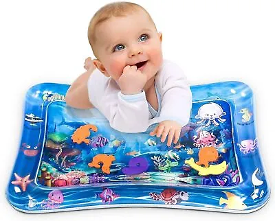 Large Inflatable Water Play Mat | Infant Baby Toddler Kid Tummy Time Sensory Toy • £4.99