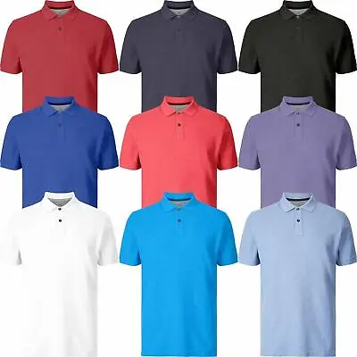 M&S Fitted Mens Cotton Pique Polo Shirt Short Sleeved Brand New • £7.50