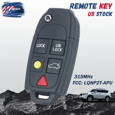 For Volvo S60 S80 XC90 XC70 V70 Flip Smart Key Remote Fob LQNP2T-APU ID48 Chip • $35.10