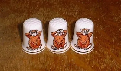  I See Hear Speak Nothing  3 Monkey Thimbles Thimble • $15.95