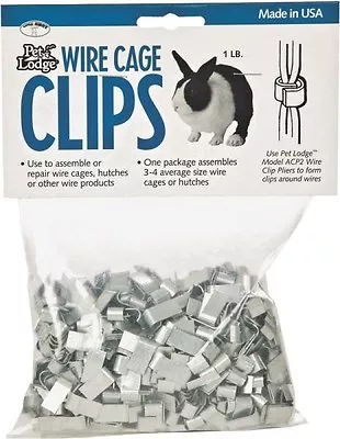 New Miller Pet Lodge Acc1 1lb Bag Rabbit Metal Wire Cage Clips Usa Made 9541269 • $4.09