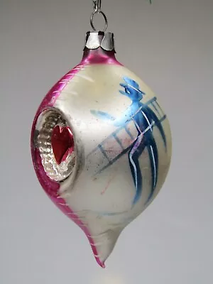 Vintage Blown Glass Indent CHEMNEY SWEEPER Heart DROP Christmas Ornament Poland • $20