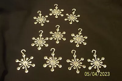 Vintage Lot Clear Acrylic Plastic Snowflake Christmas Ornaments Hong Kong • $9.99