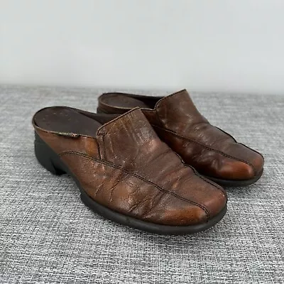Mephisto Air-Jet Women’s Brown Leather Closed Toe Mule Clogs Size US 7.5 • $14.99