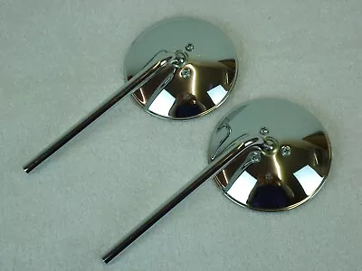 Nos 6 Inch Stem Chrome Motorcycle Mirror Set - Harley Knucklehead Panhead Shovel • $29.99