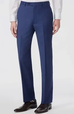 $190 Calvin Klein Mens X Slim Fit Blue Wool Suit Flat Front Dress Pants 40W 32L • $75.04