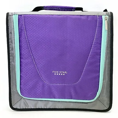 Five Star Zipper Binder 2  530 Sheet Capacity Mead Purple Turquoise  • $8.99