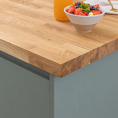 Solid Oak Wood Worktops | 40mm Stave Wooden Kitchen Countertops & Breakfast Bars • £259.99