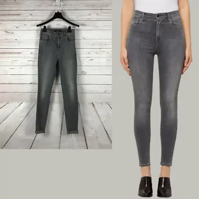 J BRAND Women's CAROLINA Super High Rise Skinny Jeans Grey Size 26 • $39.99