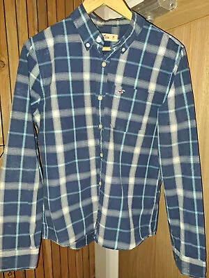 £2.49 • Buy Mens Hollister Blue Check Shirt - Size Medium M Long Sleeved