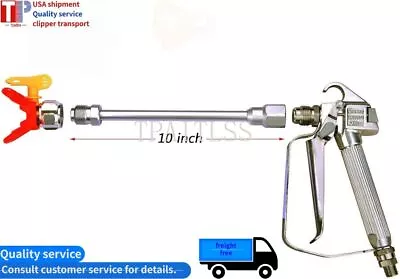 Airless Paint Spray Gun Pressure 3600 PSI 517 Tip With 10 Inch Extension Pole • $24.88