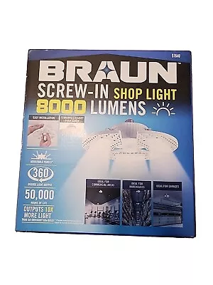 (NEW) Super Bright 8000 Lumen Adjustable Head Screw-In LED Shop Garage Light • $28.17