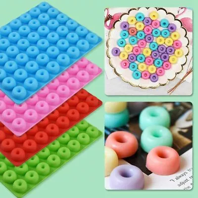 48 Cavity Mini Donut Mold Silicone Tray Jelly Ice Cube Candy Cookie Dessert Mold • $12.57