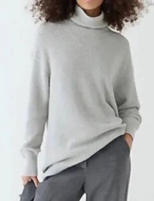 J. Crew Ribbed Cotton-blend Relaxed Turtleneck Sweater In Heather Dove XXS BB427 • $68