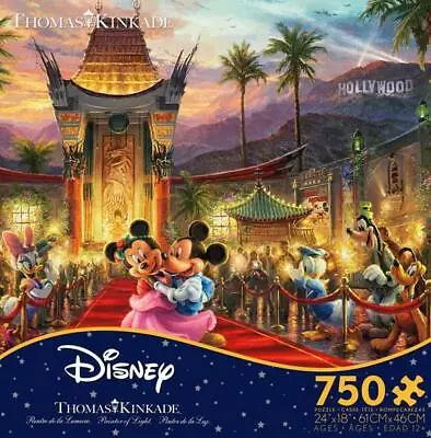 Thomas Kinkade Disney 750pc Puzzle - Mickey And Minnie Hollywood • $28