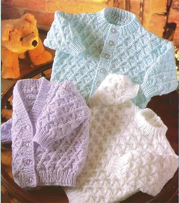 £1.99 • Buy Knitting Pattern DK Baby Cardigans & Sweater 16  - 22 