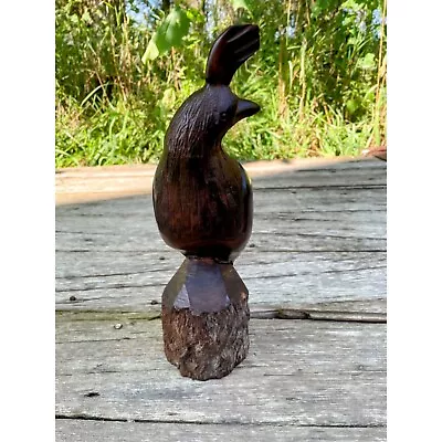$55 • Buy Vintage Heavy Carved Wood Quail Bird Sculpture