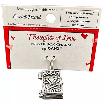 Friendship Charm Note Box Locket Silver Tone By GANZ Pendant Opens BFF Keepsake • $19