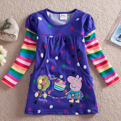 NEW Girls' Peppa Pig Dress | 1-5 Years | 100% Cotton | Kids TOP • $19.99