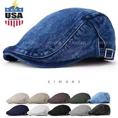 Buckle Cotton Gatsby Cap Mens Ivy Hat Golf Driving Summer Sun Flat Newsboy • $12.99