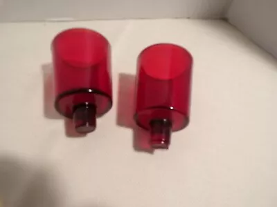 2-Vintage Ruby Red Peg Sconce Votive Candle Holders • $12