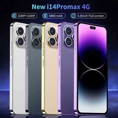 NEW UNLOCKED I14 Pro Max 4G+128GB 6.8  Android Cheap Phone GSM+WCDMA Smartphone • $85.99