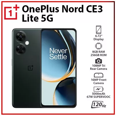 OnePlus Nord CE 3 Lite 5G GREY 8GB+256GB Dual SIM Unlocked Android Mobile Phone • $525