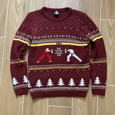 $34.95 • Buy NUMSKULL Christmas Sweater Men's SIZE SMALL Street Fighters Video Game Pullover