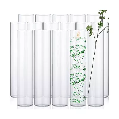 Didaey 16 Pack Glass Clear Cylinder Vases Tall Floating Candle Holders Cylind... • $161.28
