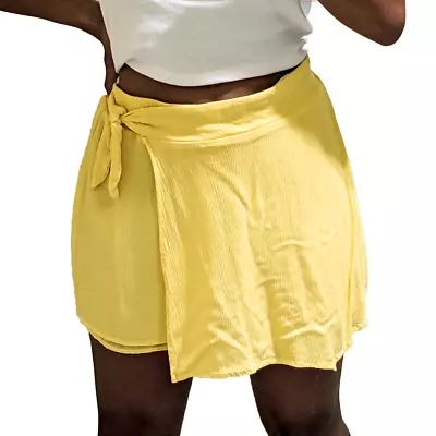 Copper Key Yellow Wrap Skort Women's Size Large • $15