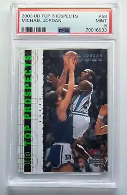 Michael Jordan Graded PSA 9 Mint! 2003 Upper Deck Top Prospects Card #58 • $23