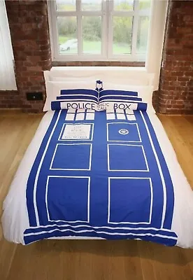 £18.99 • Buy BBC Dr Who Comic Tardis Blue White Police Box KING SIZE Duvet Set Cover Bedding 