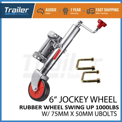 $56.95 • Buy 6  Inch Trailer Jockey Wheel Swivel Swing Up 500kg 1000LBS U Bolts Caravan Boat