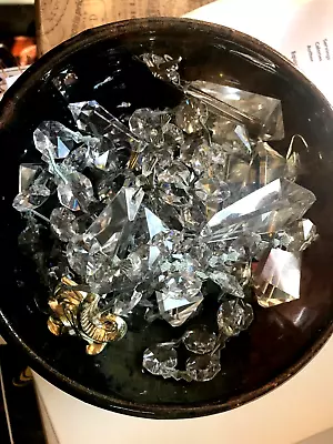 Lot Crystals From Antique Chandelier Crystal Glass Prisms / Exceptional • $19.99
