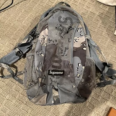 Used Supreme SS20 Mesh Backpack Blue Chocolate Chip Camo • $50