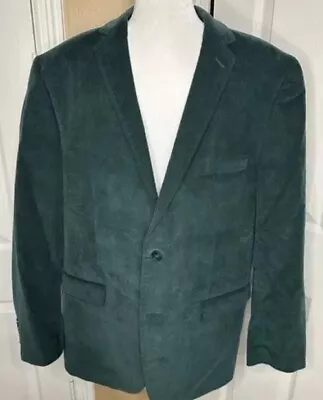 Alan Flusser Green Sports Jacket Sz L Cotton Paisley Corduroy Blazer • $45