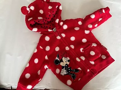 Baby Girls 0-3 Months Disney Minnie Mouse Fleece Hoodie • £2.50