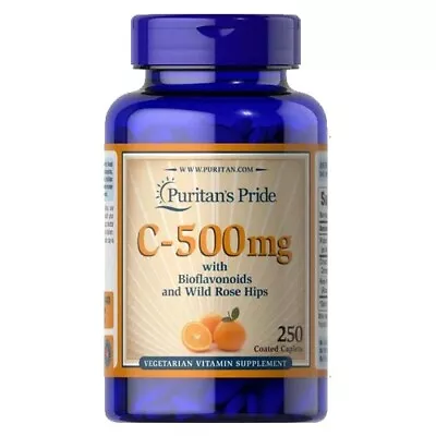 Puritan's Pride Vitamin C-500 Mg With Rose Hips- 250 Caplets • $12.99