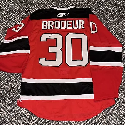 MARTIN BRODEUR Signed Autograph NEW JERSEY DEVILS Custom Hockey JERSEY FREE SHIP • $224.99