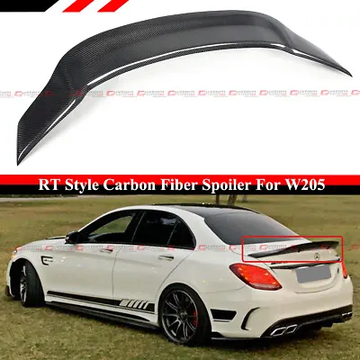 $169.99 • Buy For 2015-2021 Mercedes Benz W205 C63 Amg R Style Carbon Fiber Trunk Spoiler Wing